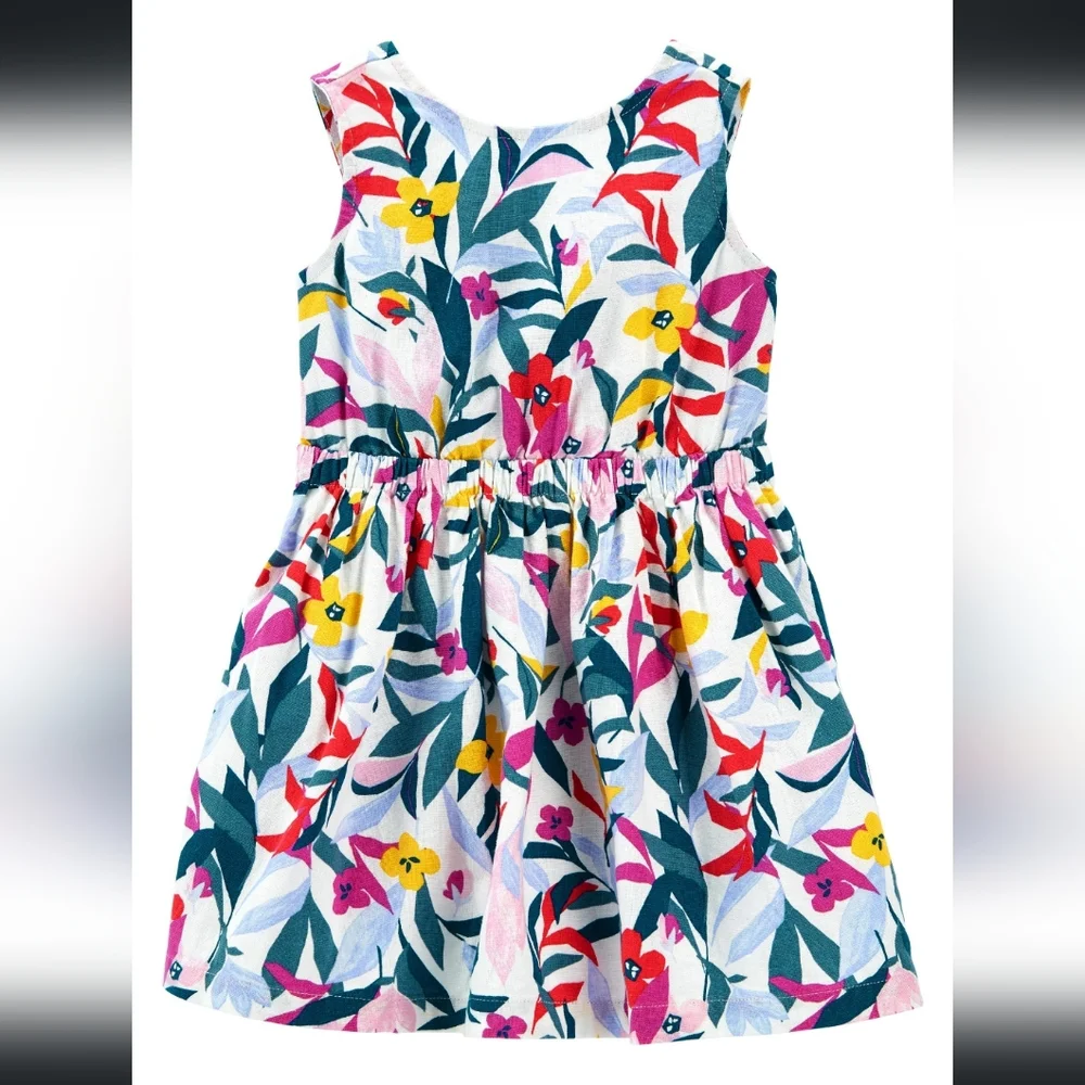 NWT Carter's Floral linen dress- 2T